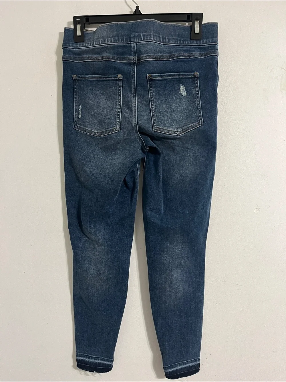 SPANX Dark Wash Distressed Pull-On Jeggings